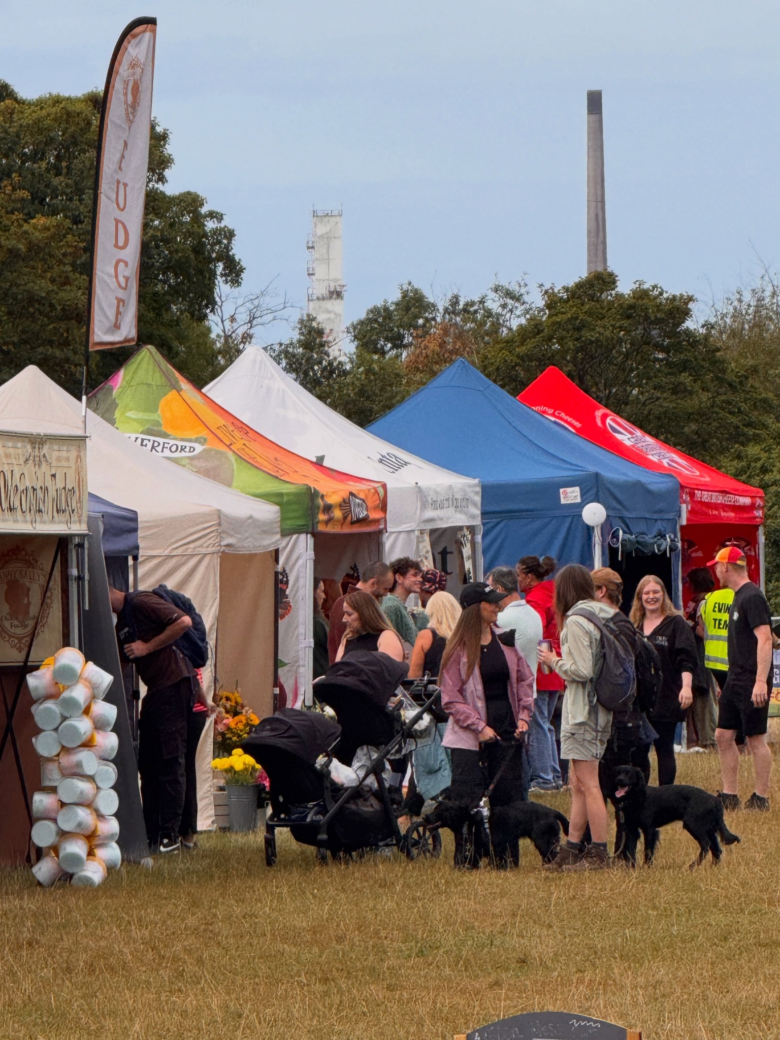 Food stalls and festival visitors